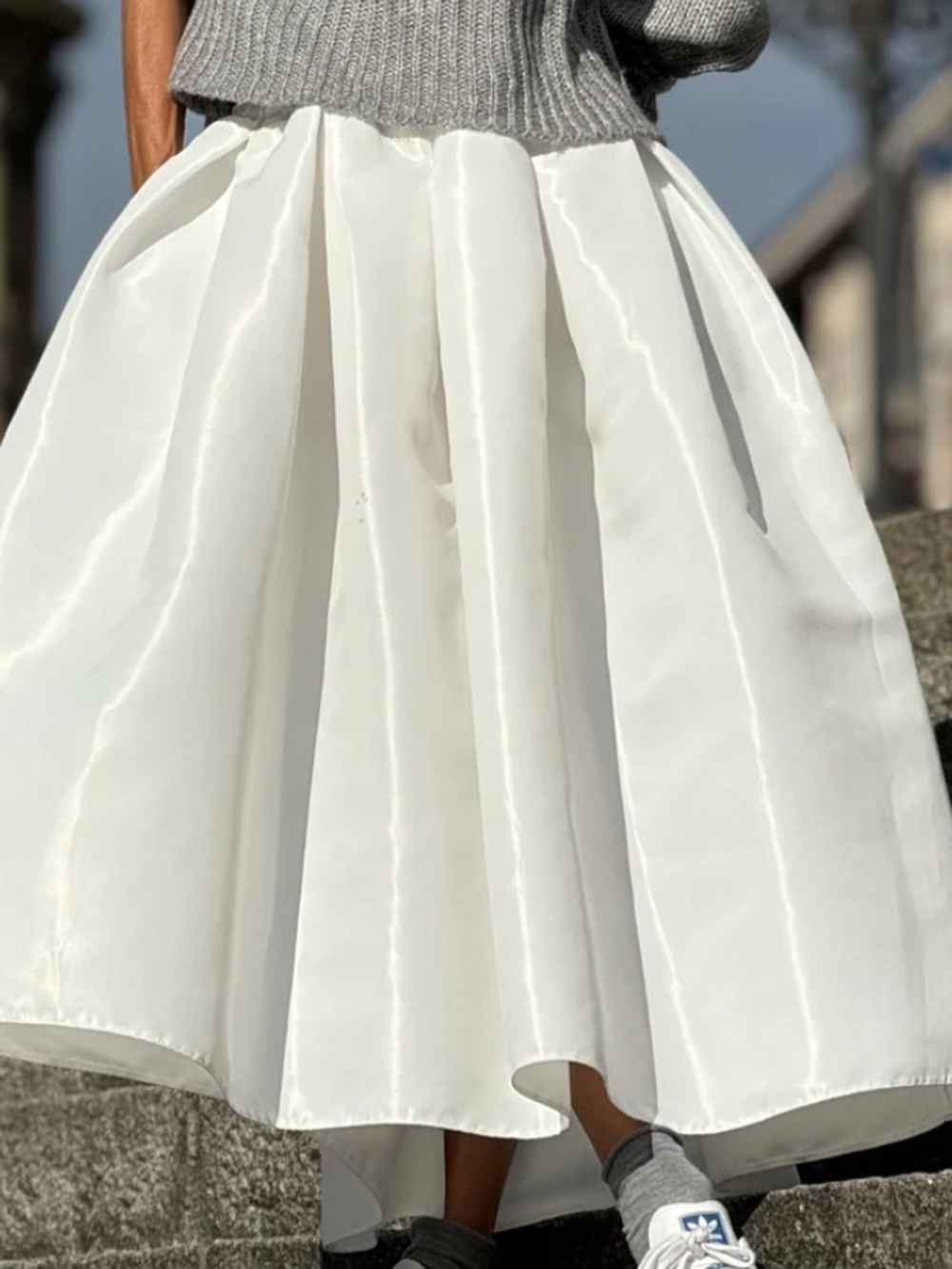 Women’s White Circle Skirt — Effortless Full Midi